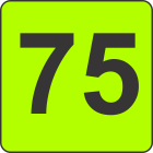 Number Seventy Five (75) Fluorescent Circle or Square Labels